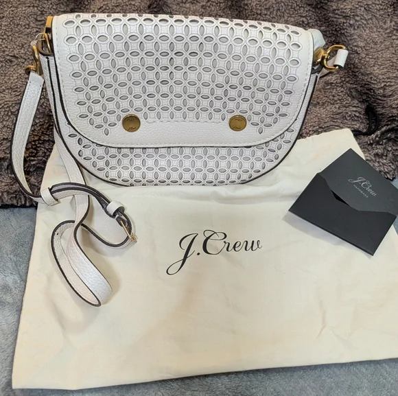 J. Crew White and Gold Crossbody Bag - Picture 1 of 7